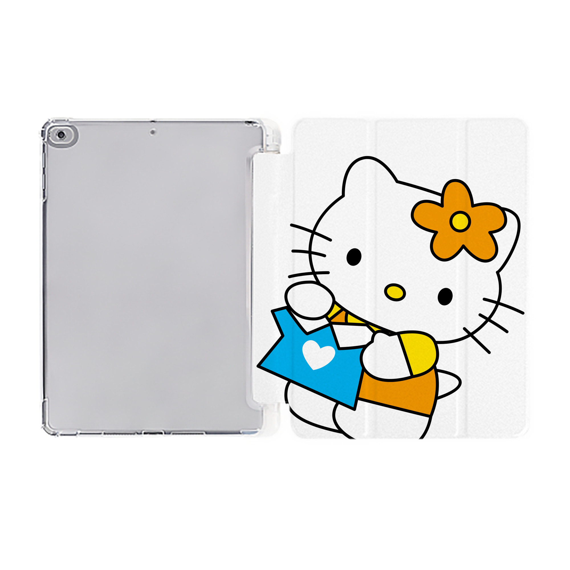 （画像用） Hello Kitty ハローキティ IPad ケース ペン収納付き 三つ折りスタンド PUレザー×シリコン 対応機種9.5/10.5/10.9インチ